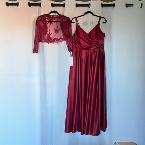 Floor-length gown & wrap - Picture 1 of 7